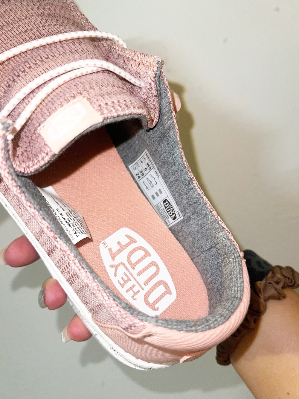 Hey Dude Wendy Women's Casual Knit Slip-On Sneakers - Dusty Pink - Picture 8 of 10